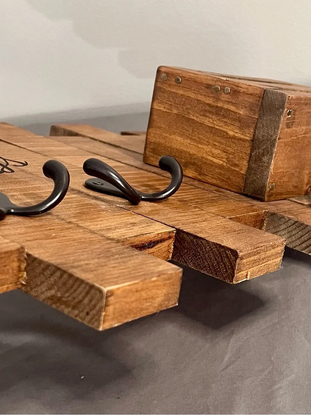 Hand Crafted Wooden Wall Mounted Key & Mail Holder Farmhouse 18x13”